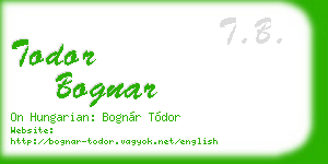 todor bognar business card